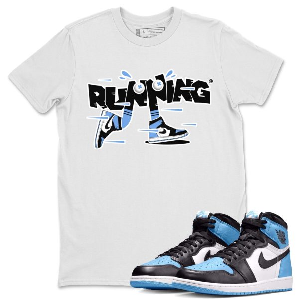 Running Shoes Unisex Short Sleeve T-Shirt - Sneaker Shirt To Match 1s UNC University Blue Jezsport.com