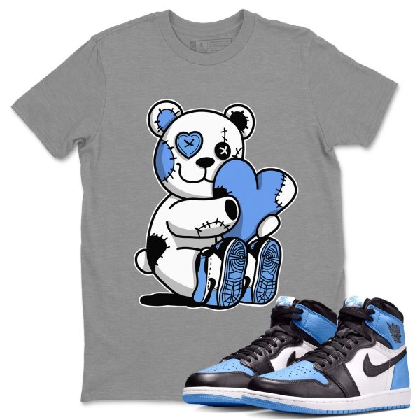 Hugging Bear Unisex Short Sleeve T-Shirt - Sneaker Shirt To Match 1s UNC University Blue Jezsport.com