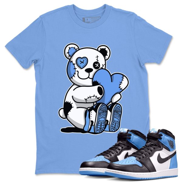 Hugging Bear Unisex Short Sleeve T-Shirt - Sneaker Shirt To Match 1s UNC University Blue Jezsport.com