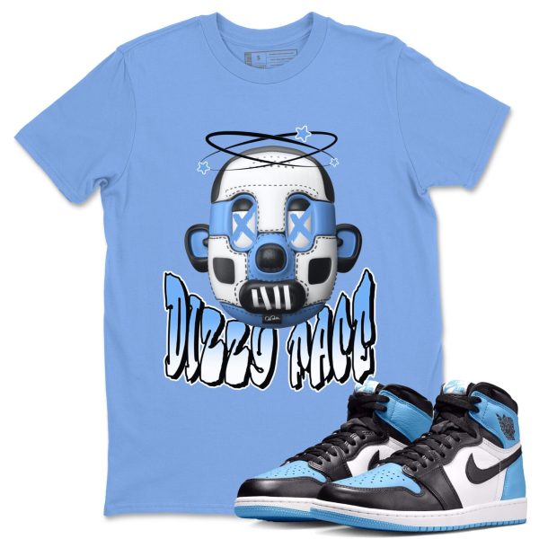 Dizzy Face Unisex Short Sleeve T-Shirt - Sneaker Shirt To Match 1s UNC University Blue Jezsport.com