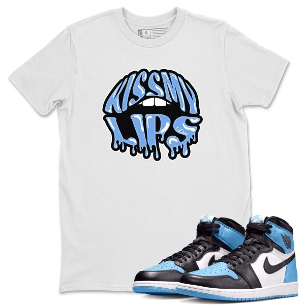 Kiss My Lips Unisex Short Sleeve T-Shirt - Sneaker Shirt To Match 1s UNC University Blue Jezsport.com