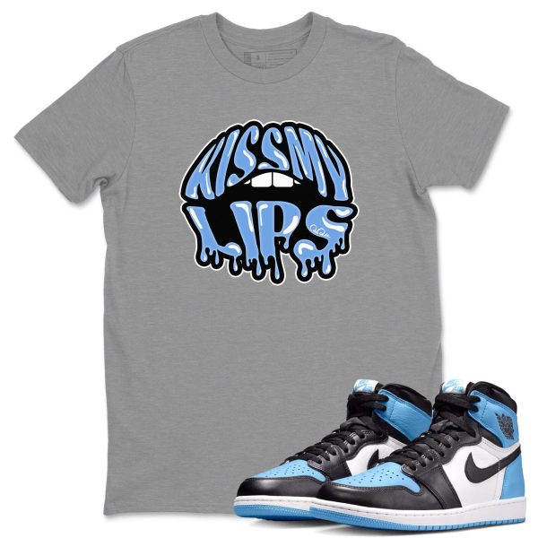 Kiss My Lips Unisex Short Sleeve T-Shirt - Sneaker Shirt To Match 1s UNC University Blue Jezsport.com