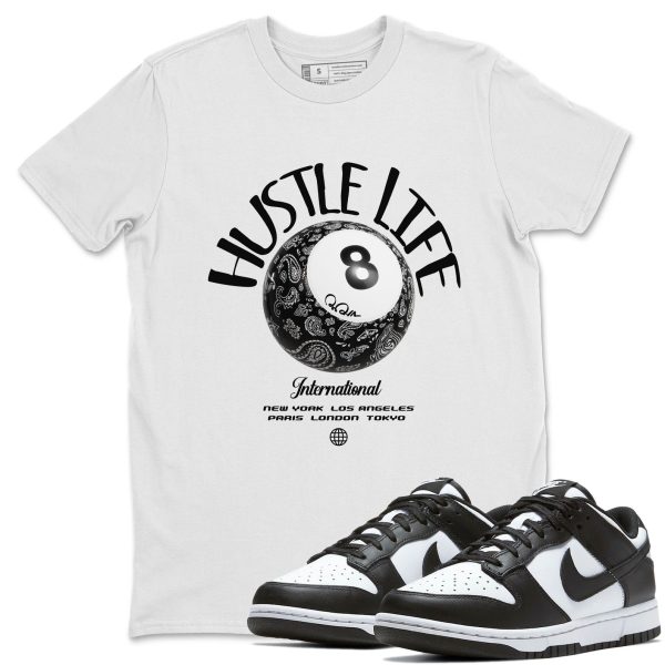 Hustle Life Unisex Crew Neck T-Shirt - Sneaker Shirt To Match Dunks Panda Black White Jezsport.com