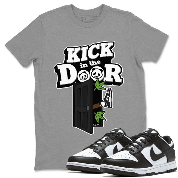 Kick In The Door Unisex Crew Neck T-Shirt - Sneaker Shirt To Match Dunks Panda Black White Jezsport.com