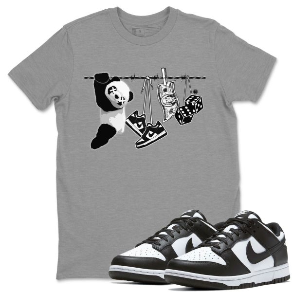 Clothesline Unisex Crew Neck T-Shirt - Sneaker Shirt To Match Dunks Panda Black White Jezsport.com