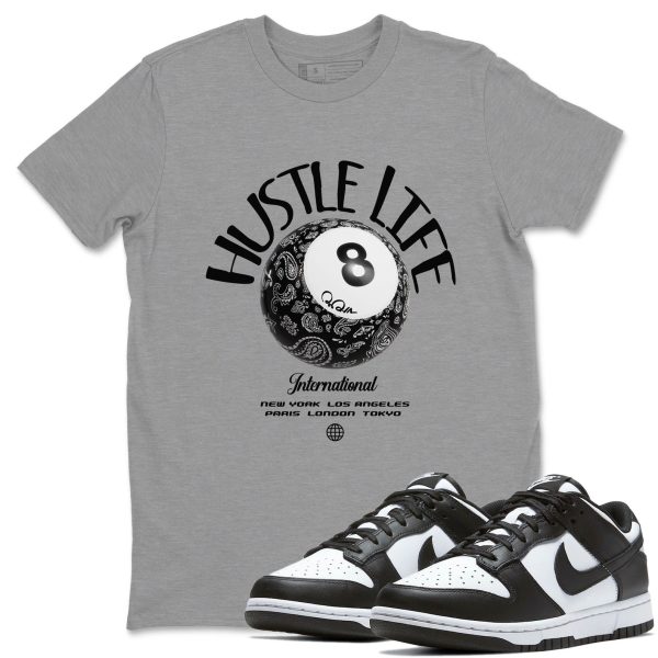 Hustle Life Unisex Crew Neck T-Shirt - Sneaker Shirt To Match Dunks Panda Black White Jezsport.com