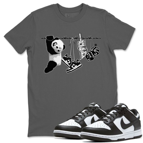 Clothesline Unisex Crew Neck T-Shirt - Sneaker Shirt To Match Dunks Panda Black White Jezsport.com