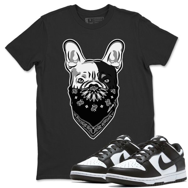 French Bulldog Bandana Unisex Crew Neck T-Shirt - Sneaker Shirt To Match Dunks Panda Black White Jezsport.com