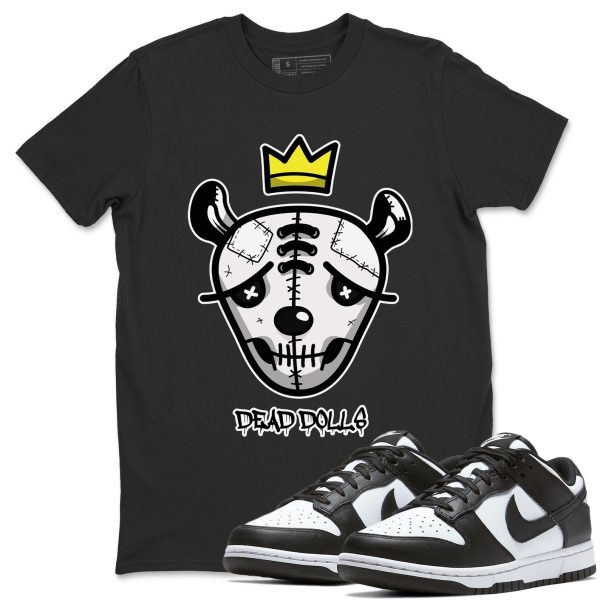 Dead Dolls Face Unisex Crew Neck T-Shirt - Sneaker Shirt To Match Dunks Panda Black White Jezsport.com