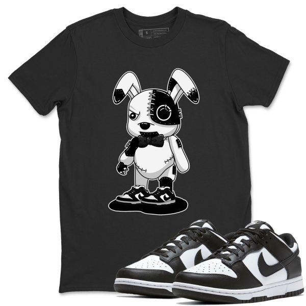 Cyborg bunny Unisex Crew Neck T-Shirt - Sneaker Shirt To Match Dunks Panda Black White Jezsport.com