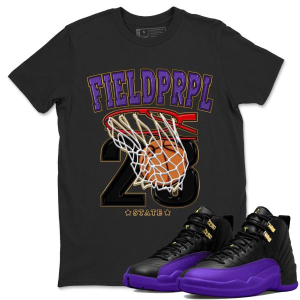 Basketball Unisex Crew Neck T-Shirt - Sneaker Shirt To Match 12s Field Purple Jezsport.com