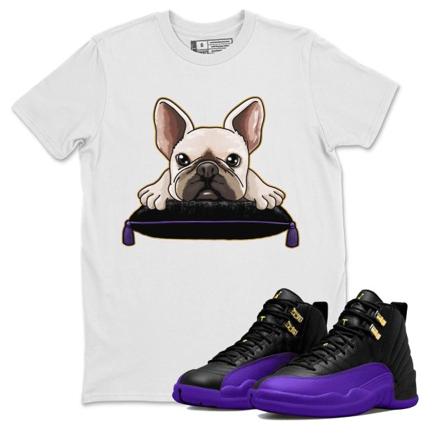 French bulldog Unisex Crew Neck T-Shirt - Sneaker Shirt To Match 12s Field Purple Jezsport.com