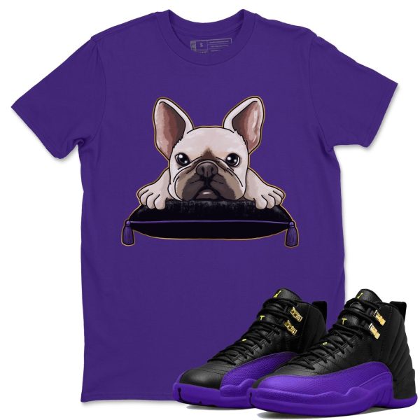 French bulldog Unisex Crew Neck T-Shirt - Sneaker Shirt To Match 12s Field Purple Jezsport.com