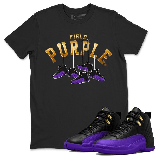 Hanging Sneakers Unisex Crew Neck T-Shirt - Sneaker Shirt To Match 12s Field Purple Jezsport.com