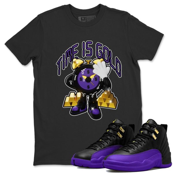 Time Is Gold Unisex Crew Neck T-Shirt - Sneaker Shirt To Match 12s Field Purple Jezsport.com