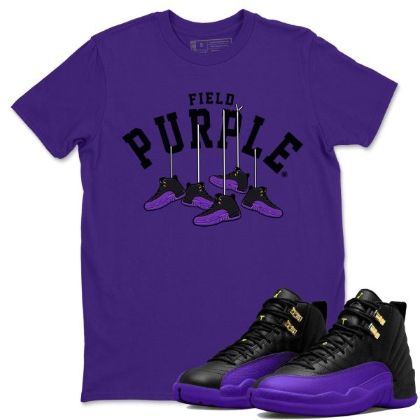 Hanging Sneakers Unisex Crew Neck T-Shirt - Sneaker Shirt To Match 12s Field Purple Jezsport.com