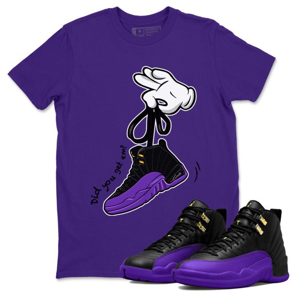 Cartoon Hands Unisex Crew Neck T-Shirt - Sneaker Shirt To Match 12s Field Purple Jezsport.com