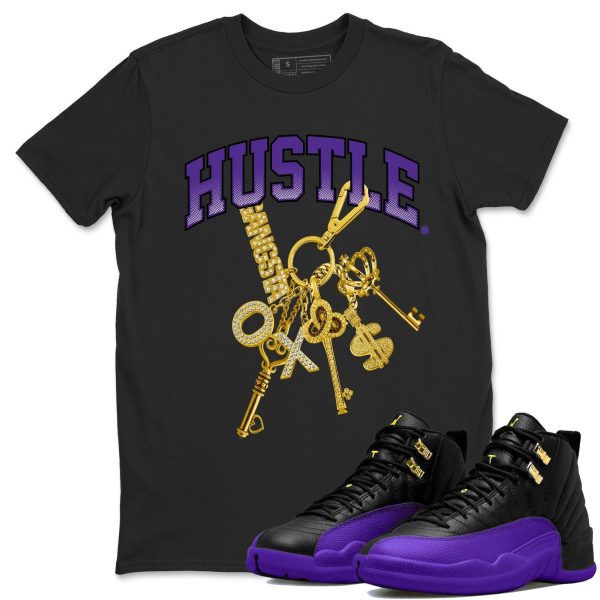 Gold Hustle Unisex Crew Neck T-Shirt - Sneaker Shirt To Match 12s Field Purple Jezsport.com