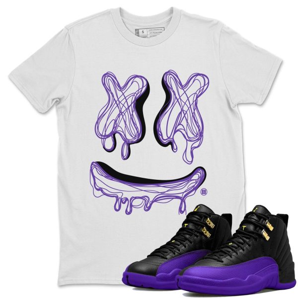 Smile Doodle Unisex Crew Neck T-Shirt - Sneaker Shirt To Match 12s Field Purple Jezsport.com