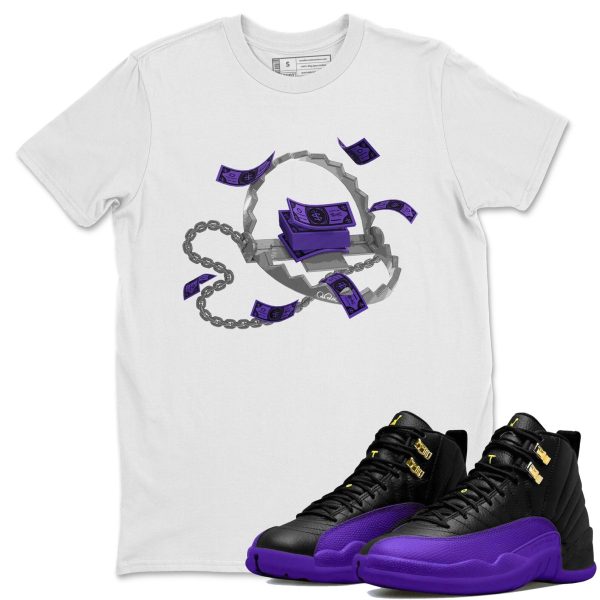 Trap Money Unisex Crew Neck T-Shirt - Sneaker Shirt To Match 12s Field Purple Jezsport.com