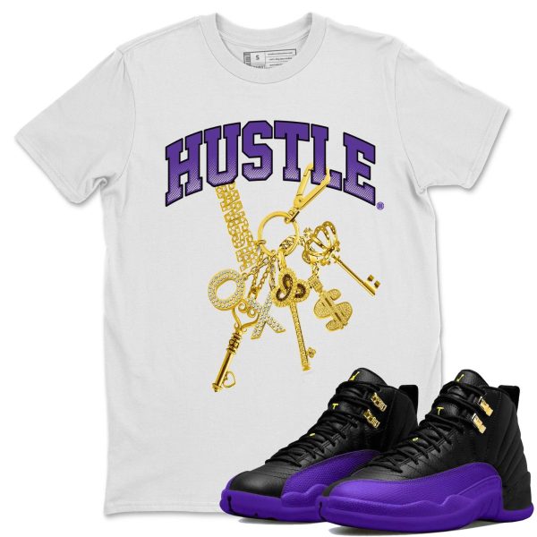 Gold Hustle Unisex Crew Neck T-Shirt - Sneaker Shirt To Match 12s Field Purple Jezsport.com