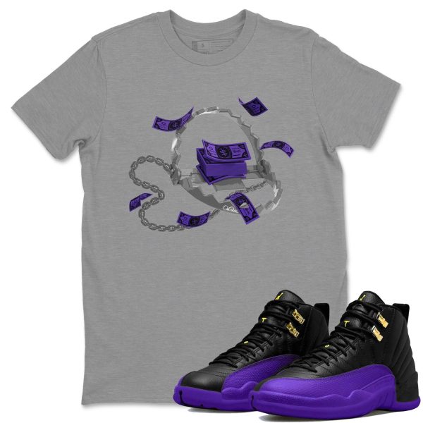 Trap Money Unisex Crew Neck T-Shirt - Sneaker Shirt To Match 12s Field Purple Jezsport.com