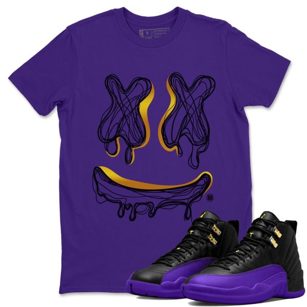 Smile Doodle Unisex Crew Neck T-Shirt - Sneaker Shirt To Match 12s Field Purple Jezsport.com