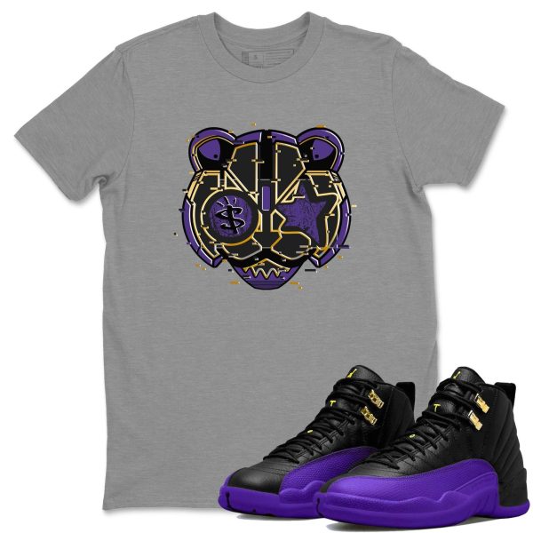 Digital Cat Face Unisex T-Shirt - Sneaker Shirt To Match 12s Field Purple Jezsport.com