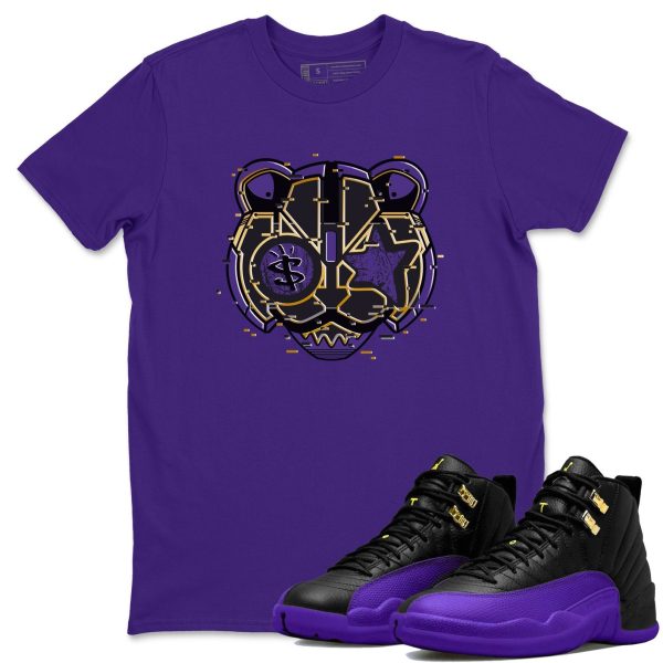 Digital Cat Face Unisex T-Shirt - Sneaker Shirt To Match 12s Field Purple Jezsport.com