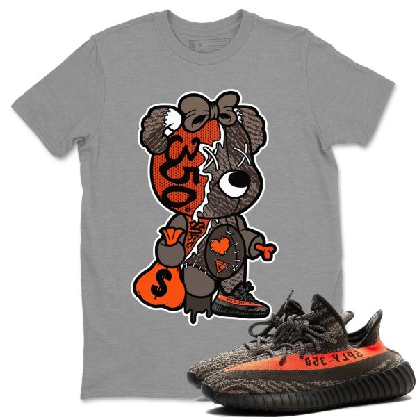 Stitched Hustle Bear Unisex Crew Neck T-Shirt - Sneaker Shirt To Match Yeezys 350 Carbon Beluga Jezsport.com