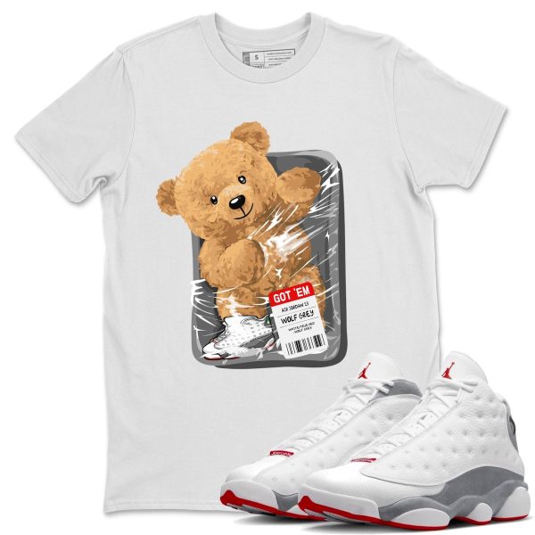 Packaged Bear Unisex T-Shirt - Sneaker Shirt To Match 13s Wolf Grey Jezsport.com