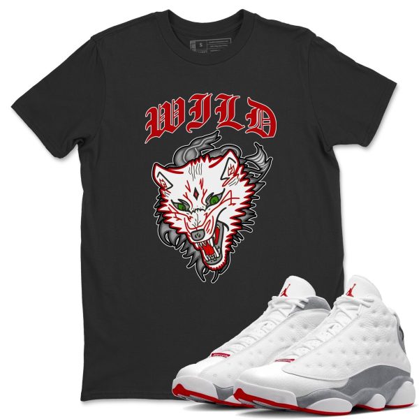 Wild Animal Unisex T-Shirt - Sneaker Shirt To Match 13s Wolf Grey Jezsport.com