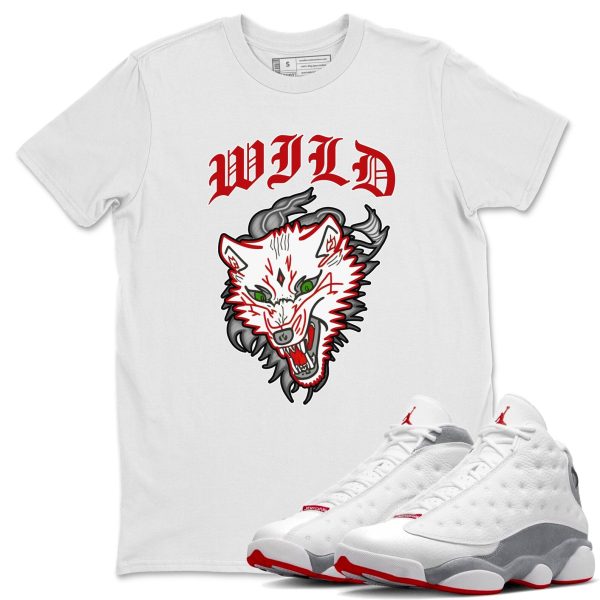 Wild Animal Unisex T-Shirt - Sneaker Shirt To Match 13s Wolf Grey Jezsport.com