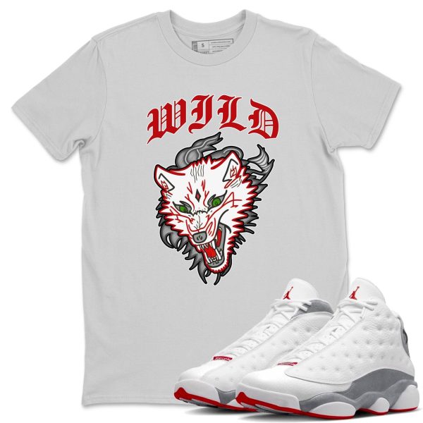 Wild Animal Unisex T-Shirt - Sneaker Shirt To Match 13s Wolf Grey Jezsport.com