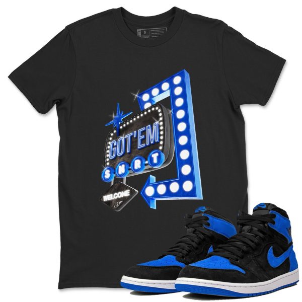 Retro Neon Sign Unisex T-Shirt - Sneaker Shirt To Match 1s Royal Reimagined Jezsport.com