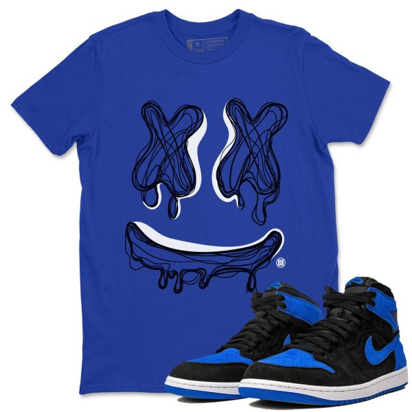 Smile Doodle Unisex T-Shirt - Sneaker Shirt To Match 1s Royal Reimagined Jezsport.com