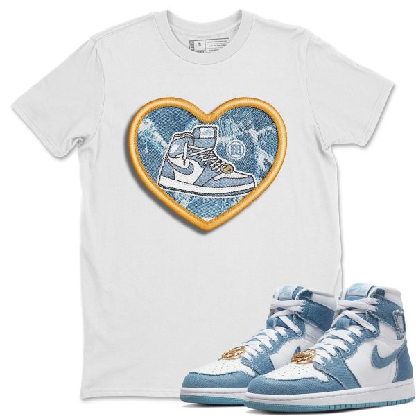 Embroidery Patch Unisex Casual T-Shirt - Sneaker T-Shirt To Match 1s Denim Jezsport.com