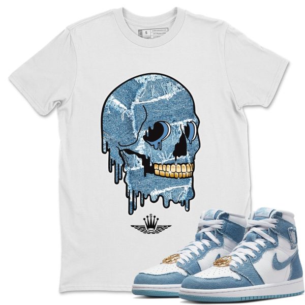 Dripping Camo Skull Unisex Casual T-Shirt - Sneaker T-Shirt To Match 1s Denim Jezsport.com