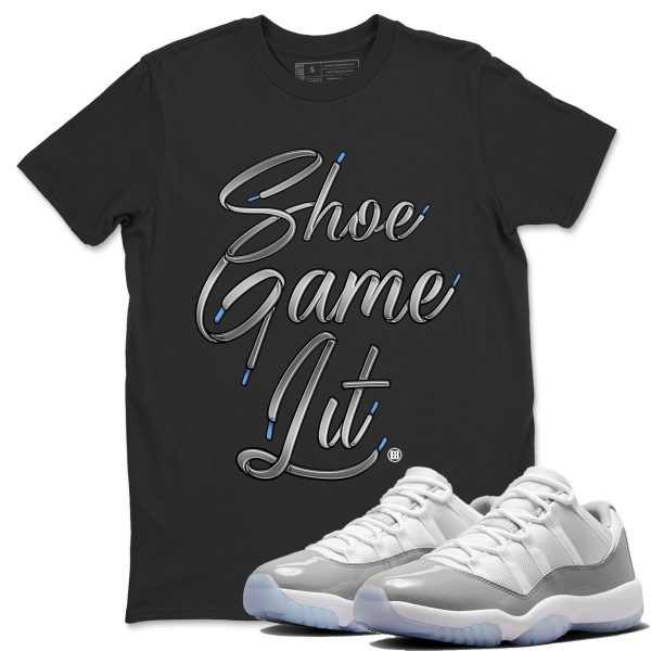 Shoe Game Lit Shoe Lace Unisex Casual T-Shirt - Sneaker T-Shirt To Match 11s White Cement Jezsport.com