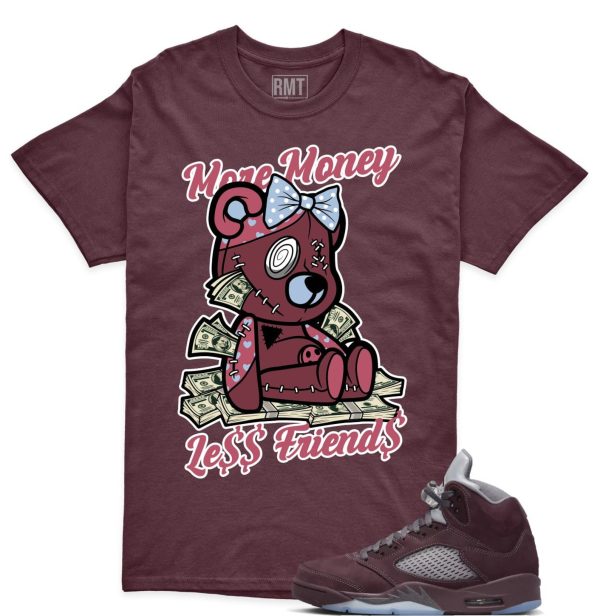 Burgundy 5s Matching shirts, More Money Shirt Matching Jordan 5 Burgundy Jezsport.com