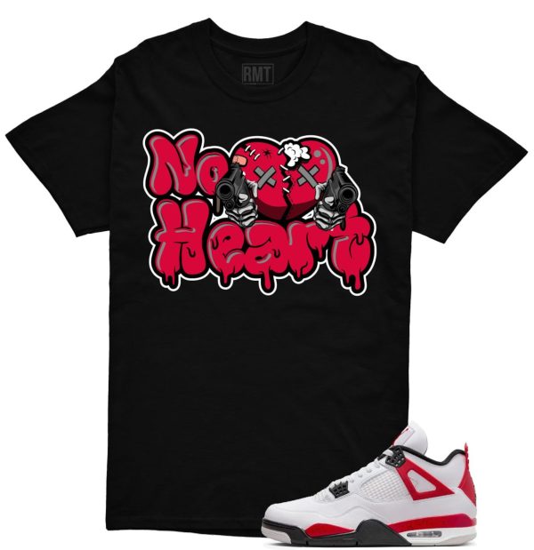 Red Cement 4s Matching Shirts, No Heart Tee Matching Jordan 4 Red Cement Jezsport.com