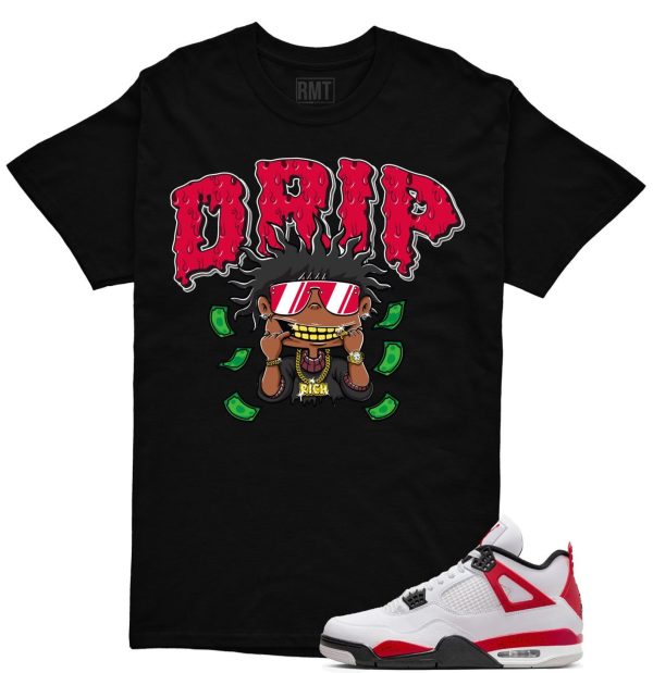 Red Cement 4s Matching Shirts, Drip Tee Matching Jordan 4 Red Cement Jezsport.com