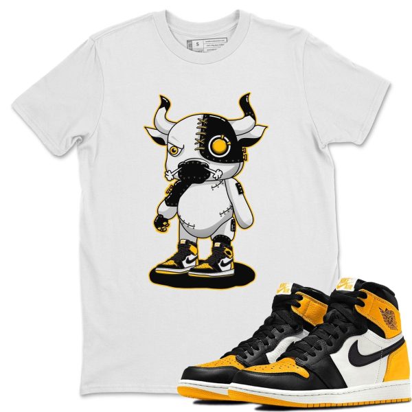 Cyborg Bull Unisex Crew Neck T-Shirt - Shirt To Match 1s Taxi Yellow Toe Jezsport.com