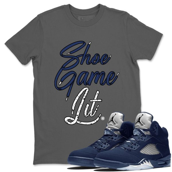 Shoe Game Lit Shoe Lace Unisex Crew Neck Sneaker Matching Tee Shirt To Match 5s Georgetown Jezsport.com