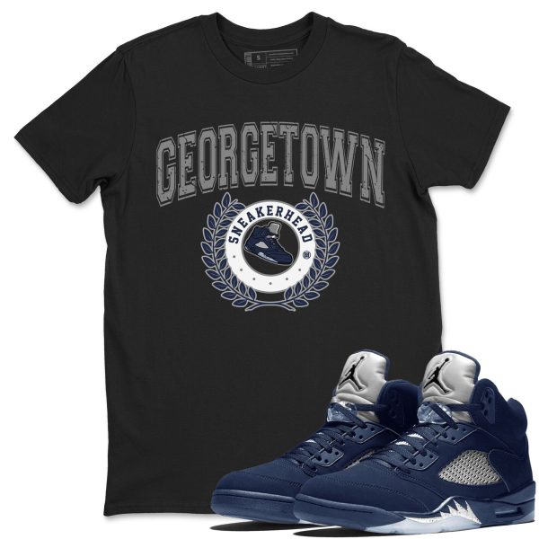 Sneaker Letter Unisex Crew Neck Sneaker Matching Tee Shirt To Match 5s Georgetown Jezsport.com