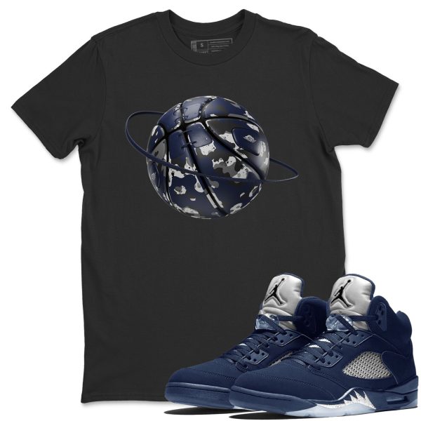 Camo Basketball Planet Unisex Crew Neck Sneaker Matching Tee Shirt To Match 5s Georgetown Jezsport.com