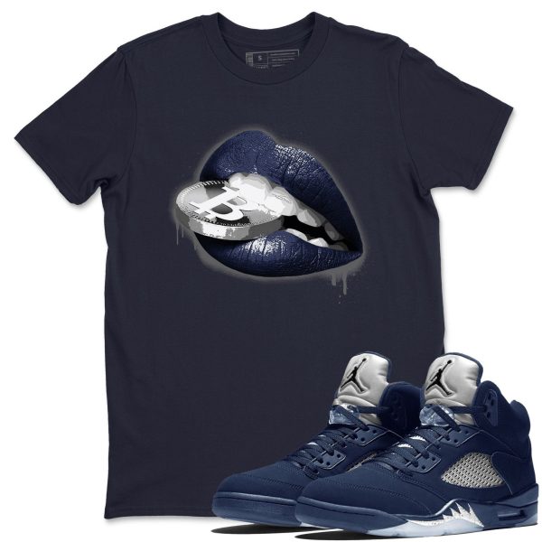 Lips Coin Unisex Crew Neck Sneaker Matching Tee Shirt To Match 5s Georgetown Jezsport.com