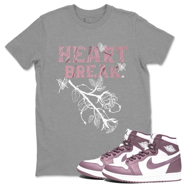 Heart Break Unisex Crew Neck Sneaker Matching Tee Shirt To Match 1s Mauve Jezsport.com