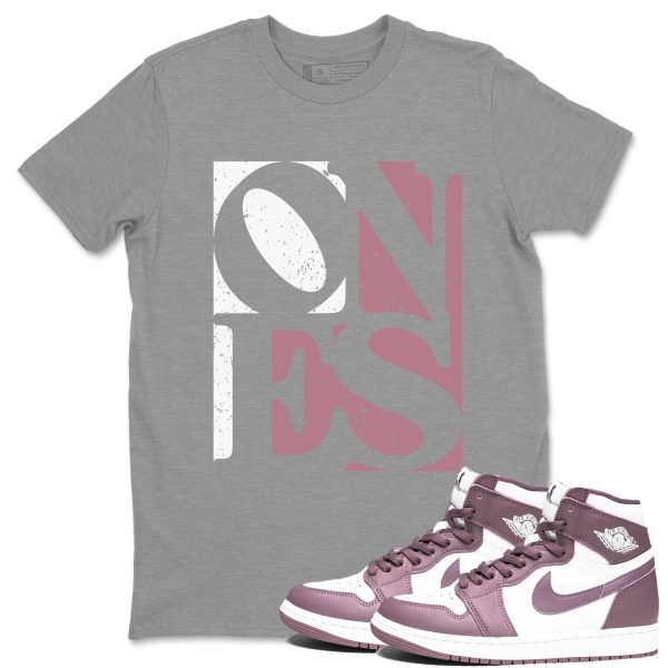 Ones Unisex Crew Neck Sneaker Matching Tee Shirt To Match 1s Mauve Jezsport.com