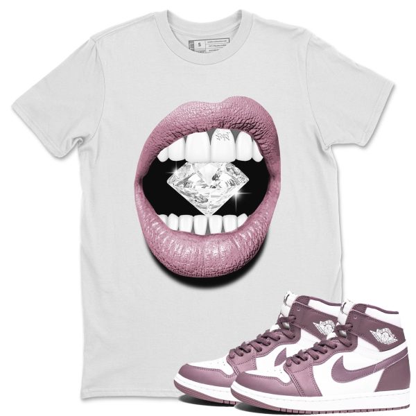 Lips Diamond Unisex Crew Neck Sneaker Matching Tee Shirt To Match 1s Mauve Jezsport.com